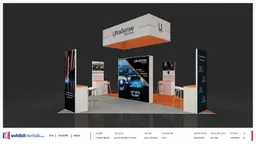 20x20 Isla booth design by Exhibit-Rentals